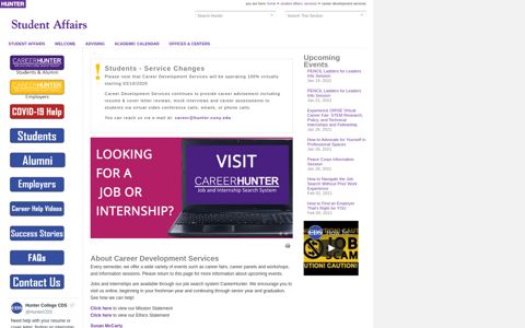 About Career Development Services - Hunter College