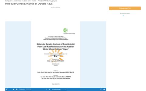 Molecular Genetic Analysis of Durable Adult | Manualzz