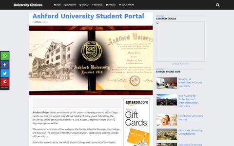 Ashford University Student Portal - University Choices
