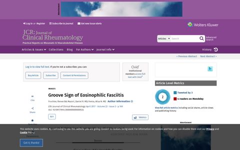 Groove Sign of Eosinophilic Fasciitis : JCR: Journal of Clinical ...