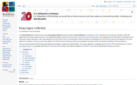 Korg Legacy Collection - Wikipedia