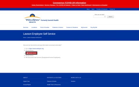 Lawson Employee Self Service | WellSpan Health formerly ...
