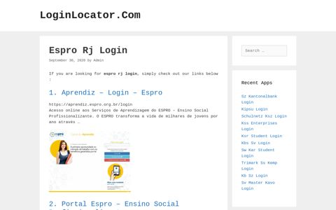 Espro Rj Login - LoginLocator.Com