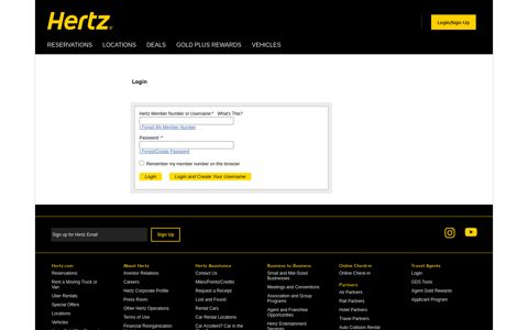 Hertz Gold Plus Rewards Member Login | Hertz