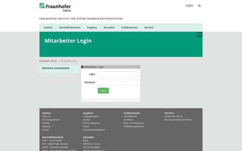 Mitarbeiter Login - Fraunhofer FOKUS