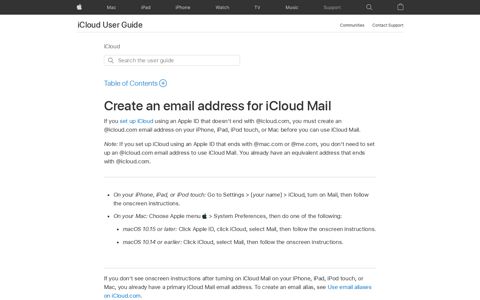 Create an email address for iCloud Mail - Apple Support