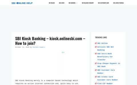 SBI Kiosk Banking – kiosk.onlinesbi.com – How to join?