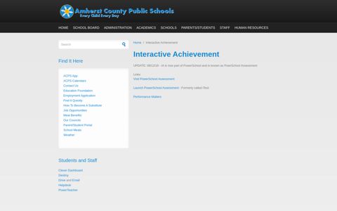 Interactive Achievement | Amherst County Public Schools