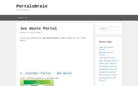Jws Waste - Customer Portal - Jws Waste