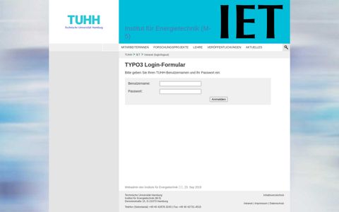 Intranet (login/logout) | Institut für Energietechnik (M-5) - TUHH