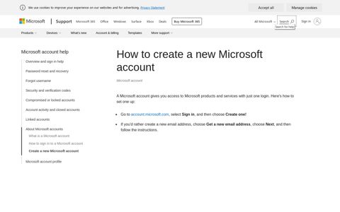 How to create a new Microsoft account - Microsoft Support