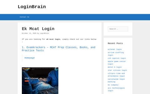 ek mcat login - LoginBrain