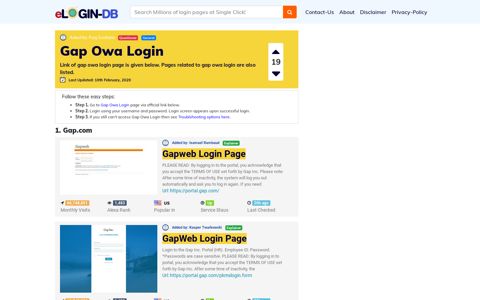 Gap Owa Login - Find Login Page of Any Site within Seconds!