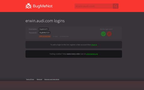 erwin.audi.com logins - BugMeNot