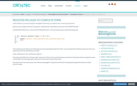 Register or Login to Complete Form - Crosstec