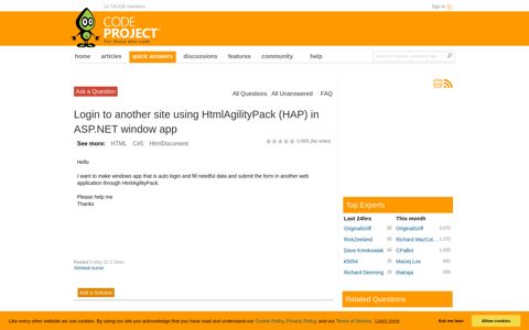 [Solved] Login to another site using HtmlAgilityPack (HAP) in ...