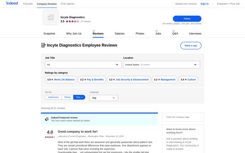 Working at Incyte Diagnostics: Employee Reviews | Indeed.com