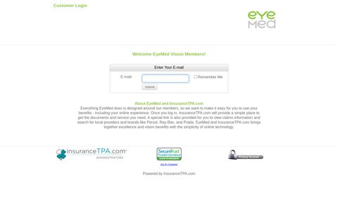 About EyeMed and InsuranceTPA.com - Login