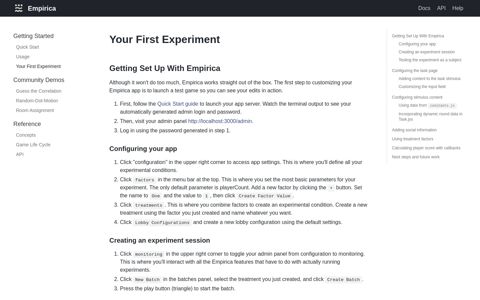 Your First Experiment · Empirica