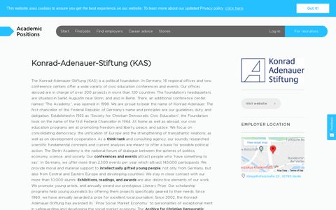 Jobs at Konrad-Adenauer-Stiftung (KAS) - Academic Positions