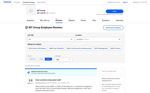 Working at IRT Group: Employee Reviews | Indeed.com