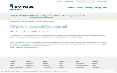 TISAX Audit successfully conducted — LS-DYNA and services ...