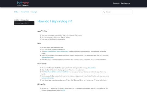 How do I sign in/log in? – BritBox