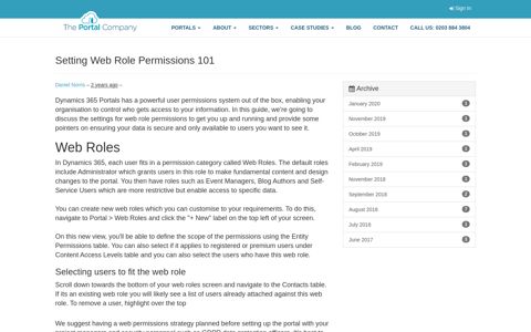 Setting Web Role Permissions 101 | The Portal Company