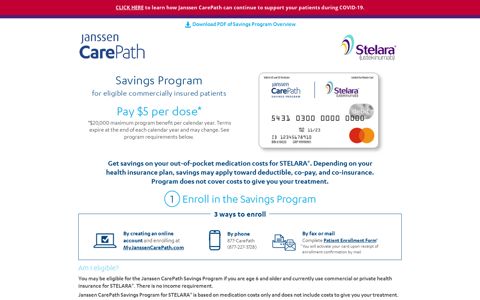 Savings Program Overview - STELARA®