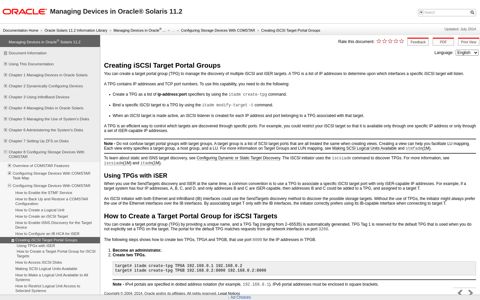 Creating iSCSI Target Portal Groups - Managing Devices in ...
