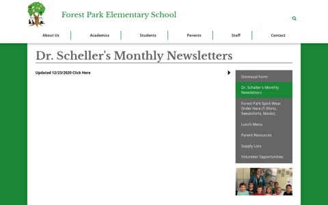 Dr. Scheller's Monthly Newsletters – Parents – Forest Park ...
