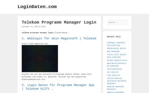Telekom Programm Manager Login - LoginDaten.com