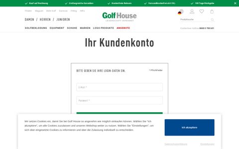 Ihr Kundenkonto - Golf House