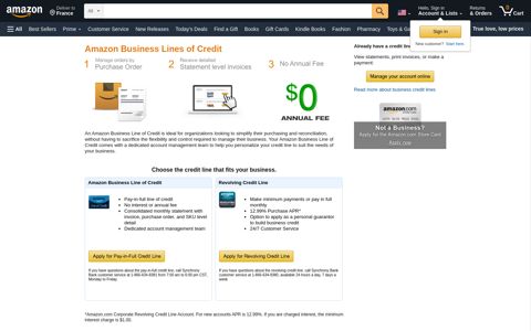 Amazon Credit Line - Amazon.com Credit