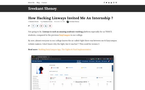 How Hacking Linways Invited Me An Internship ? - Sreekant ...