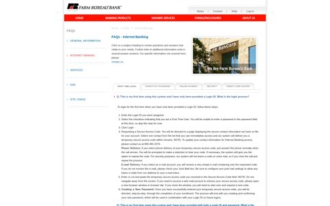 FAQs - Internet Banking - farmbureaubank.com