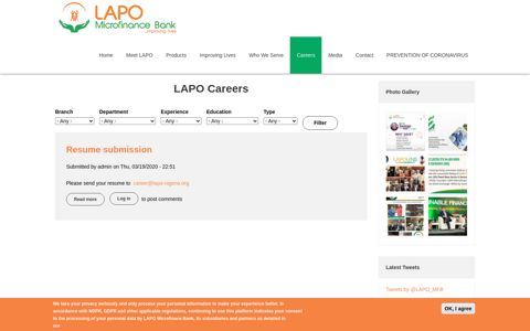 LAPO Careers | LAPO Microfinance Bank