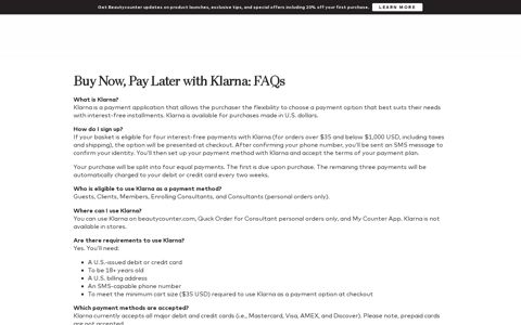 Buy Now, Pay Later with Klarna: FAQs - Beautycounter