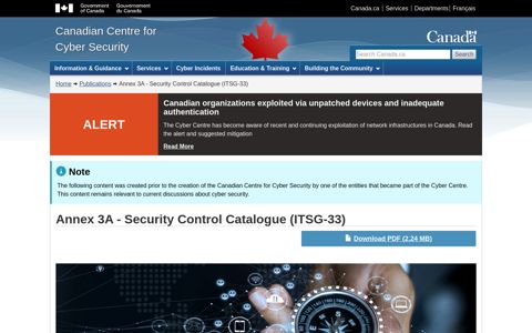 Annex 3A - Security Control Catalogue (ITSG-33) - Canadian ...