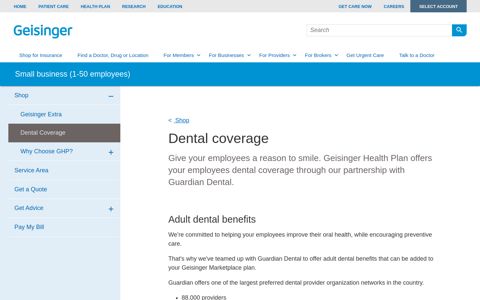 Guardian Dental - Small Businesses | Geisinger Health Plan