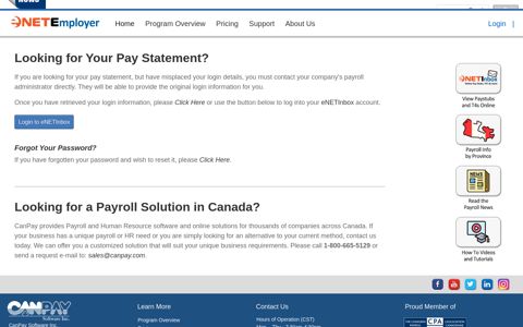 Pay Statements Online - eNETInbox - eNETEmployer