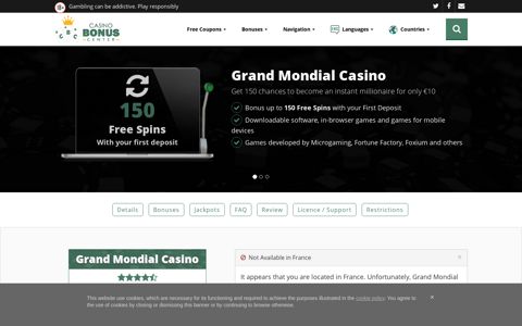 Grand Mondial Casino - 150 chances to become a millionaire ...