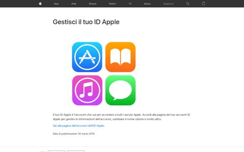 Gestisci il tuo ID Apple - Supporto Apple