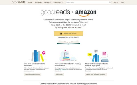 Link your Amazon account - Goodreads