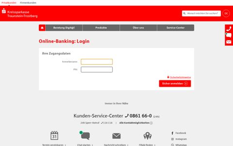 Login Online-Banking - Kreissparkasse Traunstein-Trostberg