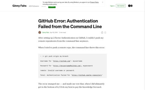 GitHub Error: Authentication Failed from the Command Line ...