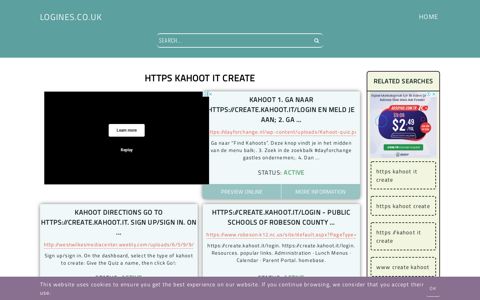 https kahoot it create - General Information about Login