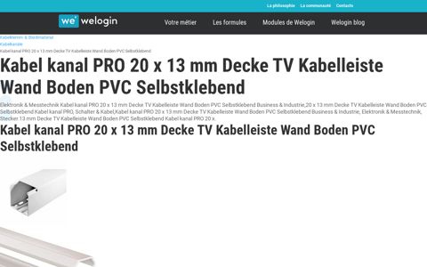 Elektronik & Messtechnik Kabel kanal PRO 20 x 13 mm Decke ...