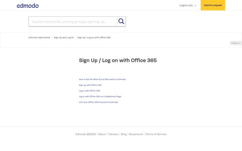 Sign Up / Log on with Office 365 – Edmodo Help Center