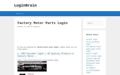 Factory Motor Parts Fmp Customer Login | Oe Quality ...